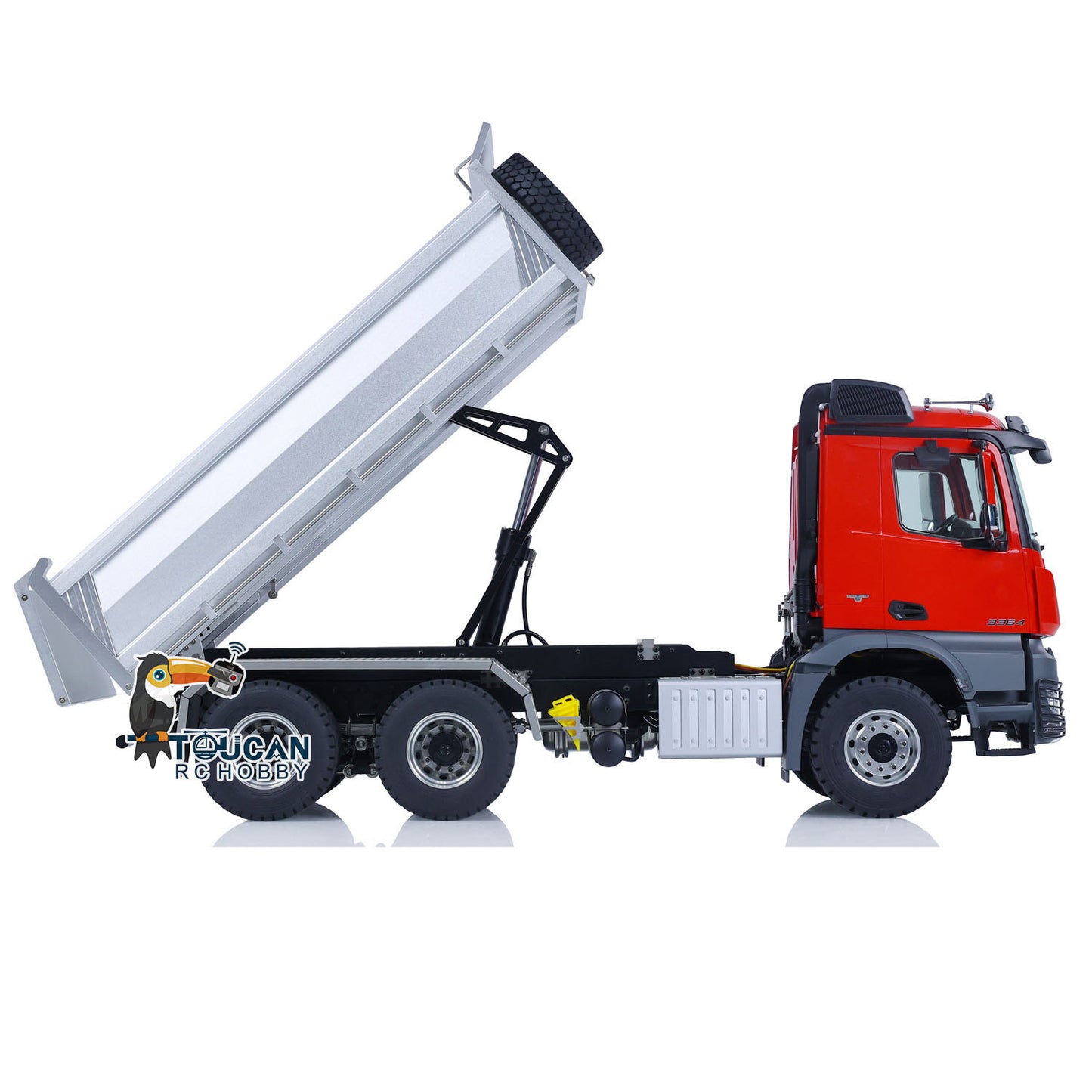 TOUCAN RC HOBBY Kabolite K3364 1/14 6X6 Hydraulic RC Dump Truck RTR Remote Control Tipper Vehicle Model 2-Speed Gearbox Lights Sound System