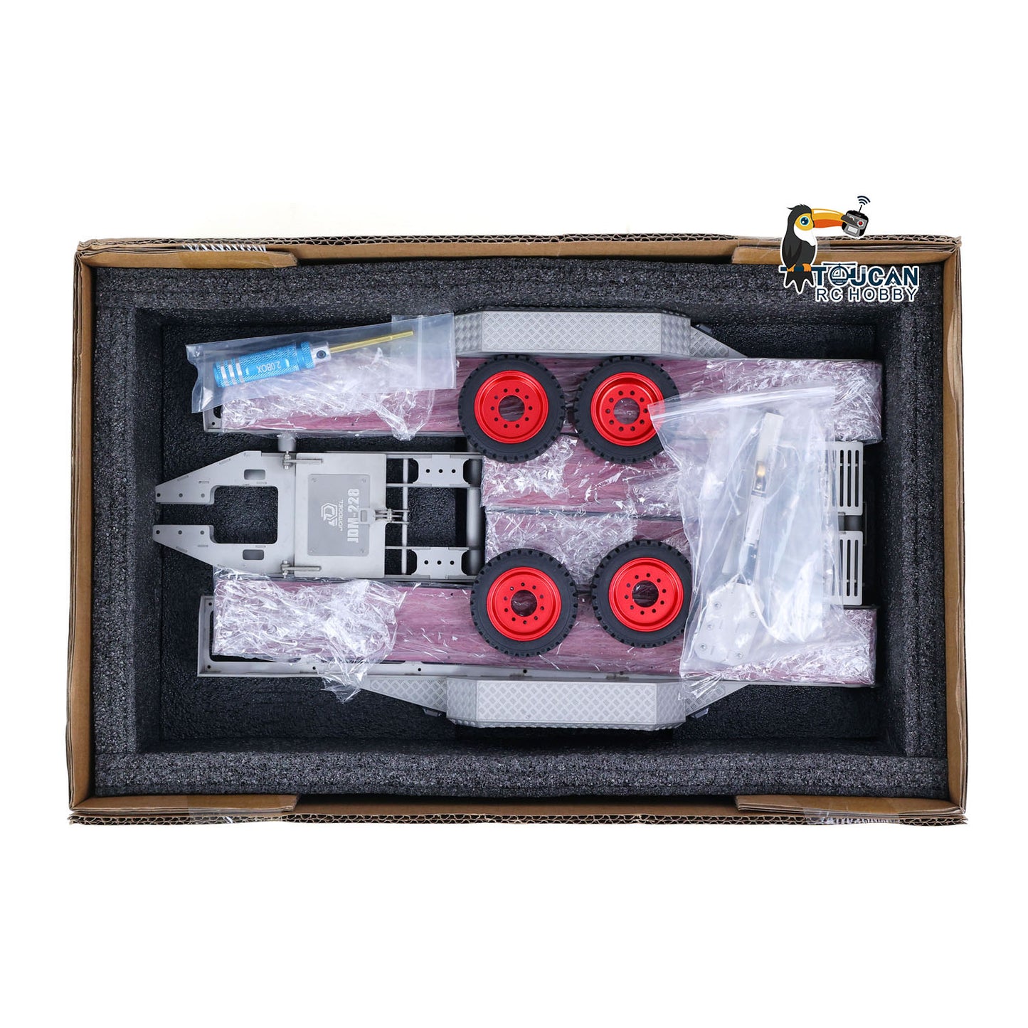 JDM-228 1/14 Metal Extendable Multifunction Gooseneck Trailer KIT for JDMODEL RC Hydraulic Excavator LR920 LR914 ZW370 Loader