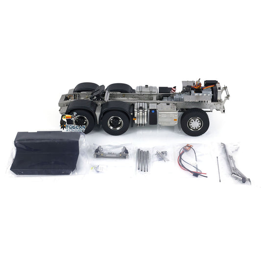 1/14 6x6 Metal Chassis 3-speed for RC Tractor FH16 Remote Controlled Truck Car Parts Gearbox ESC Rear Axle Lifting System