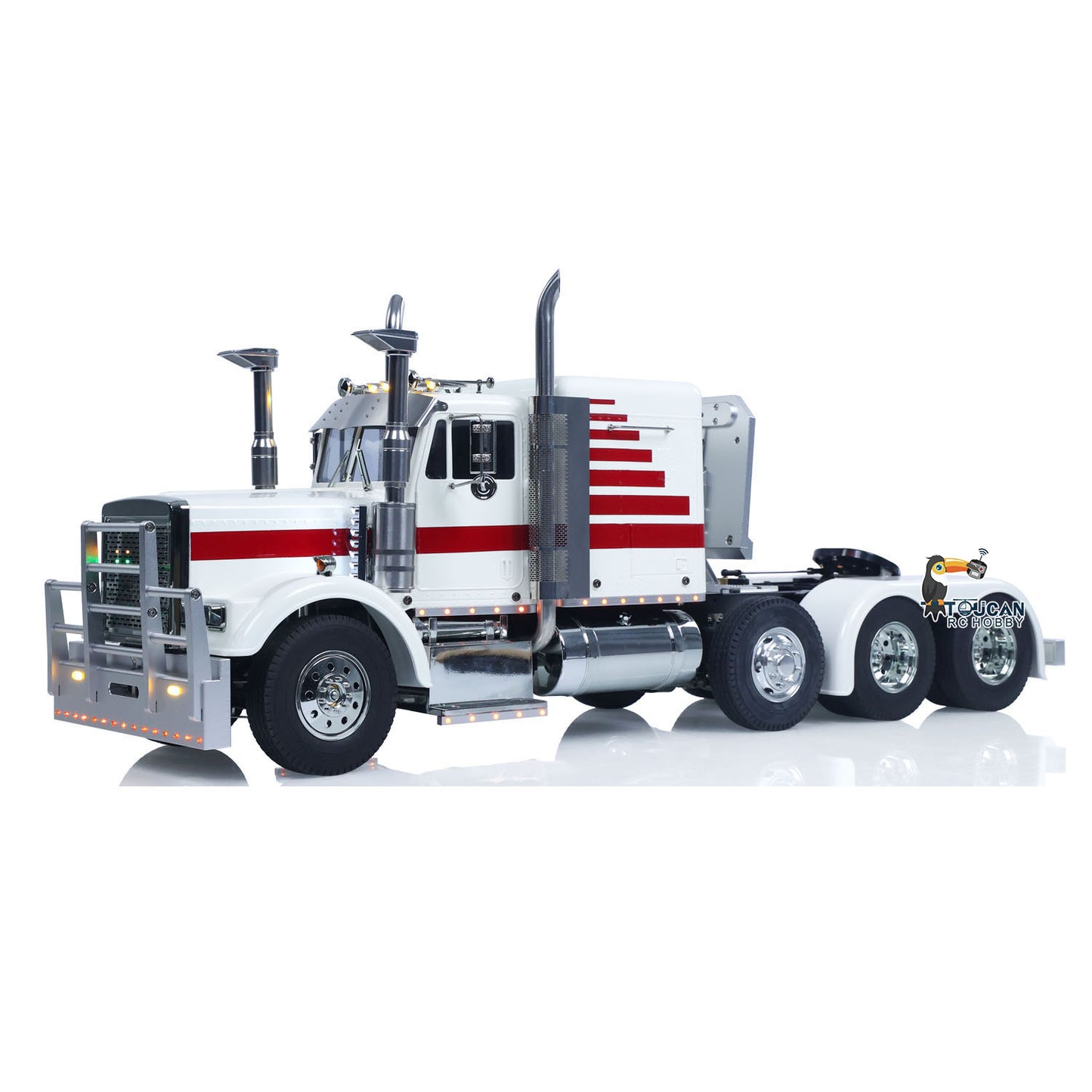 TOUCAN TAMIYA 8X4 1/14 RC Tractor Truck 56344 Grand Hauler Remote Control Lorry Car Mid Lift Axle Chassis Suspension ST8 Radio