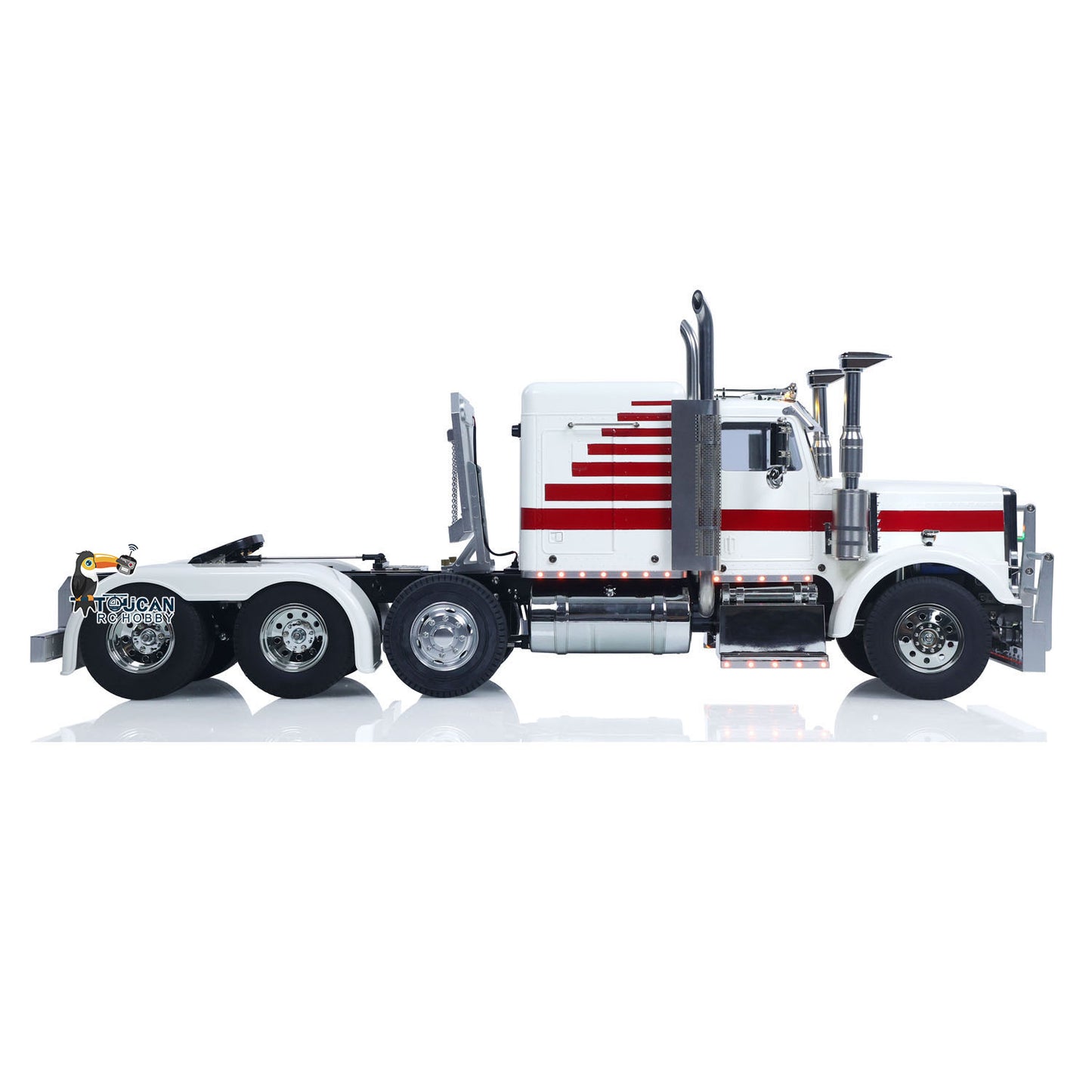 TOUCAN TAMIYA 8X4 1/14 RC Tractor Truck 56344 Grand Hauler Remote Control Lorry Car Mid Lift Axle Chassis Suspension ST8 Radio