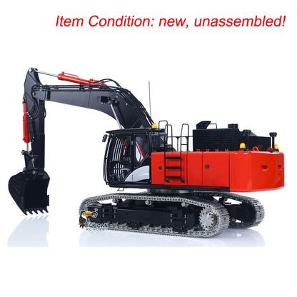 LESU Aoue ZX490 1/14 Metal RC Hydraulic Excavator B0026 6-Channel Directional Valve 360 Degrees Continuous Rotation High-torque Drive Wheels Lighting System