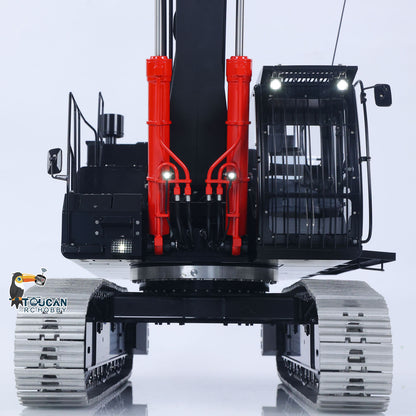 LESU Aoue ZX490 1/14 Metal RC Hydraulic Excavator B0026 6-Channel Directional Valve 360 Degrees Continuous Rotation High-torque Drive Wheels Lighting System
