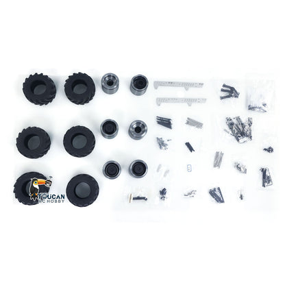 JDModel Metal Realistic Tail Beam with Rear Hook/Wheel Hub Suspension Set of 1/14 Remote Control Tractor Truck Upgraded Parts