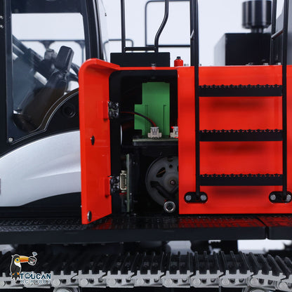 LESU Aoue ZX490 1/14 Metal RC Hydraulic Excavator B0026 6-Channel Directional Valve 360 Degrees Continuous Rotation High-torque Drive Wheels Lighting System