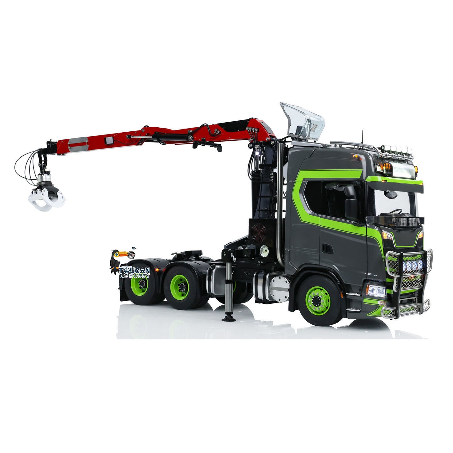 Toucan Metal 6X6 Chassis 1/14 Radio Control Tractor Truck 770S Hydraulic Crane DIY Lorry RC Electric Vehicle Model Light Motor