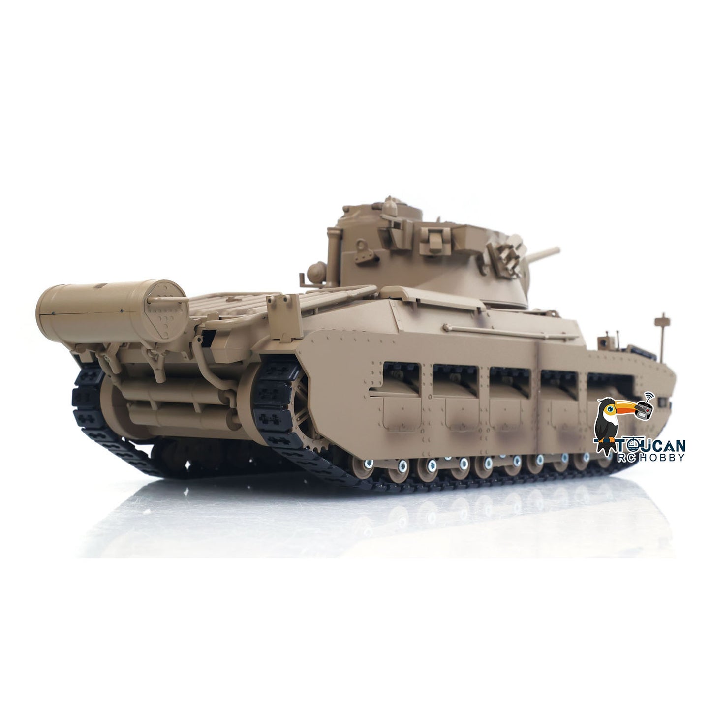 US Stock Tongde 1/16 Remote Control Military Tank Matilda III IV Turret Rotation 320 Degree IR Lights Sounds RC Electric Model Smoke Unit