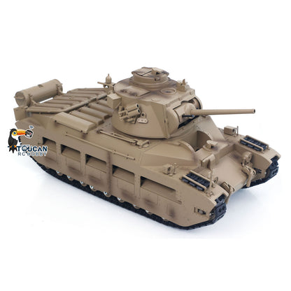US Stock Tongde 1/16 Remote Control Military Tank Matilda III IV Turret Rotation 320 Degree IR Lights Sounds RC Electric Model Smoke Unit