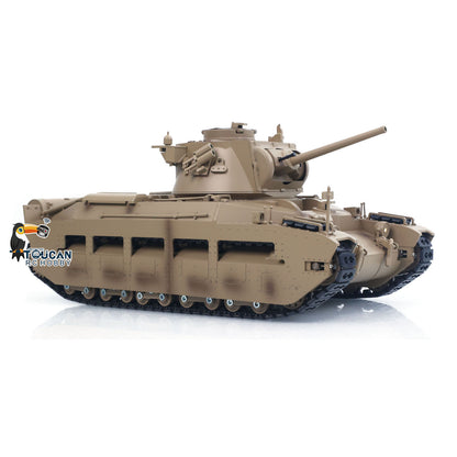 US Stock Tongde 1/16 Remote Control Military Tank Matilda III IV Turret Rotation 320 Degree IR Lights Sounds RC Electric Model Smoke Unit