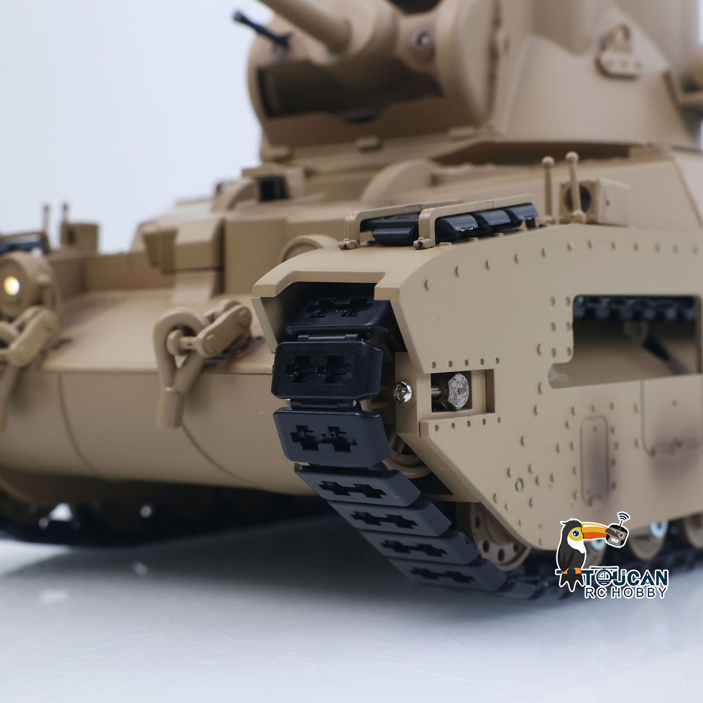 US Stock Tongde 1/16 Remote Control Military Tank Matilda III IV Turret Rotation 320 Degree IR Lights Sounds RC Electric Model Smoke Unit