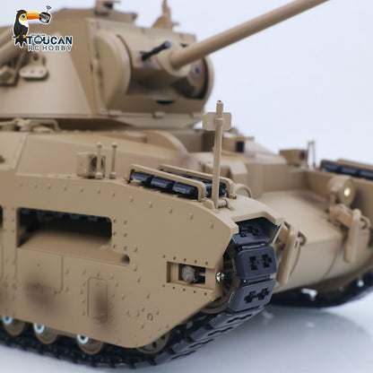 US Stock Tongde 1/16 Remote Control Military Tank Matilda III IV Turret Rotation 320 Degree IR Lights Sounds RC Electric Model Smoke Unit