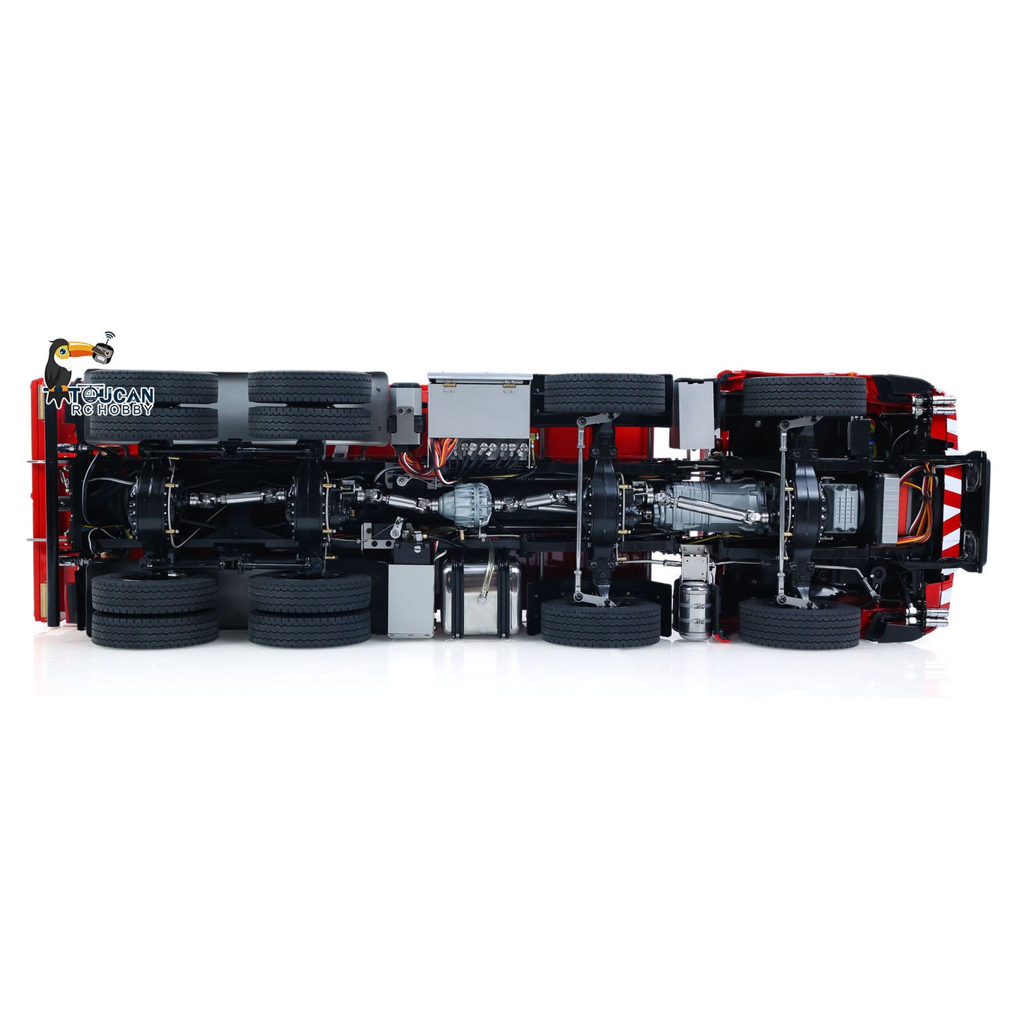 Toucanhobby 1/14 Remote Control Metal Hydraulic Roll On Off Dump Truck 8*8 5 Valves RC Full Tipper 3Speed Gearbox Hobbywing 1060 Brushed ESC Differential Locks