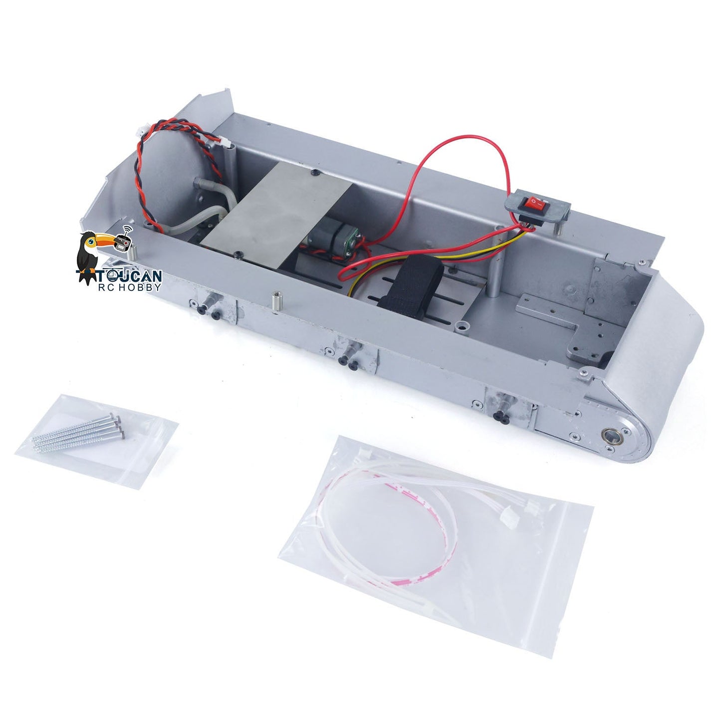 Metal Chassis with Metal Smoke Unit Switch for Henglong 1/16 RC Tank 3898 USA M4A3 Sherman Model Military Armored Car Adults Toy