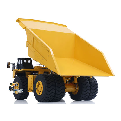 1/20 Metal RC Hydraulic Mine Truck 793D Assembled Dumper Servo Motor I6X Radio Lights Warning Sound System Car Model