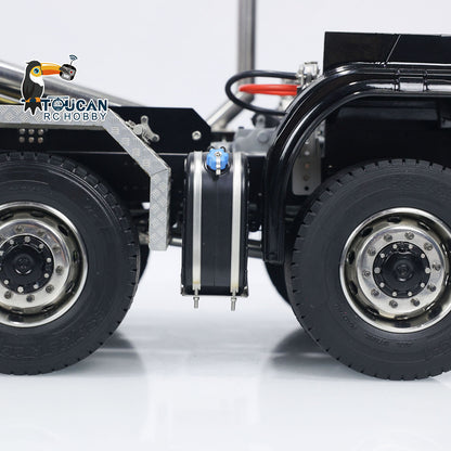Toucanhobby G88 1/14 Metal 8x8 RC Hydraulic Roll On Off Dump Truck PNP U-Shaped High Bucket 3 Speed Transmission Differential Lock Light Sound ST8 Controller for Construction Collectors