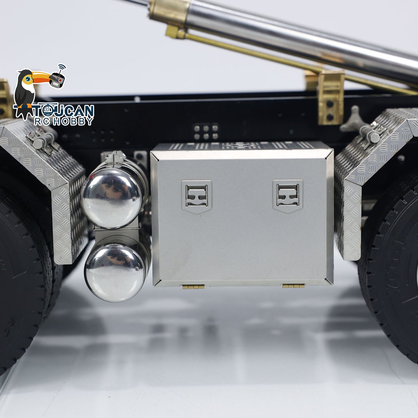 Toucanhobby G88 1/14 Metal 8x8 RC Hydraulic Roll On Off Dump Truck PNP U-Shaped High Bucket 3 Speed Transmission Differential Lock Light Sound ST8 Controller for Construction Collectors