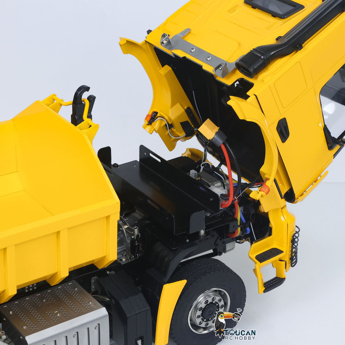 TOUCAN RC HOBBY LXY 1/14 8x8 RC Hydraulic Dumper Car Roll Off Full Dump Rear Axle Steering with U-shaped High Short Standard Bucket Timber Flatbed