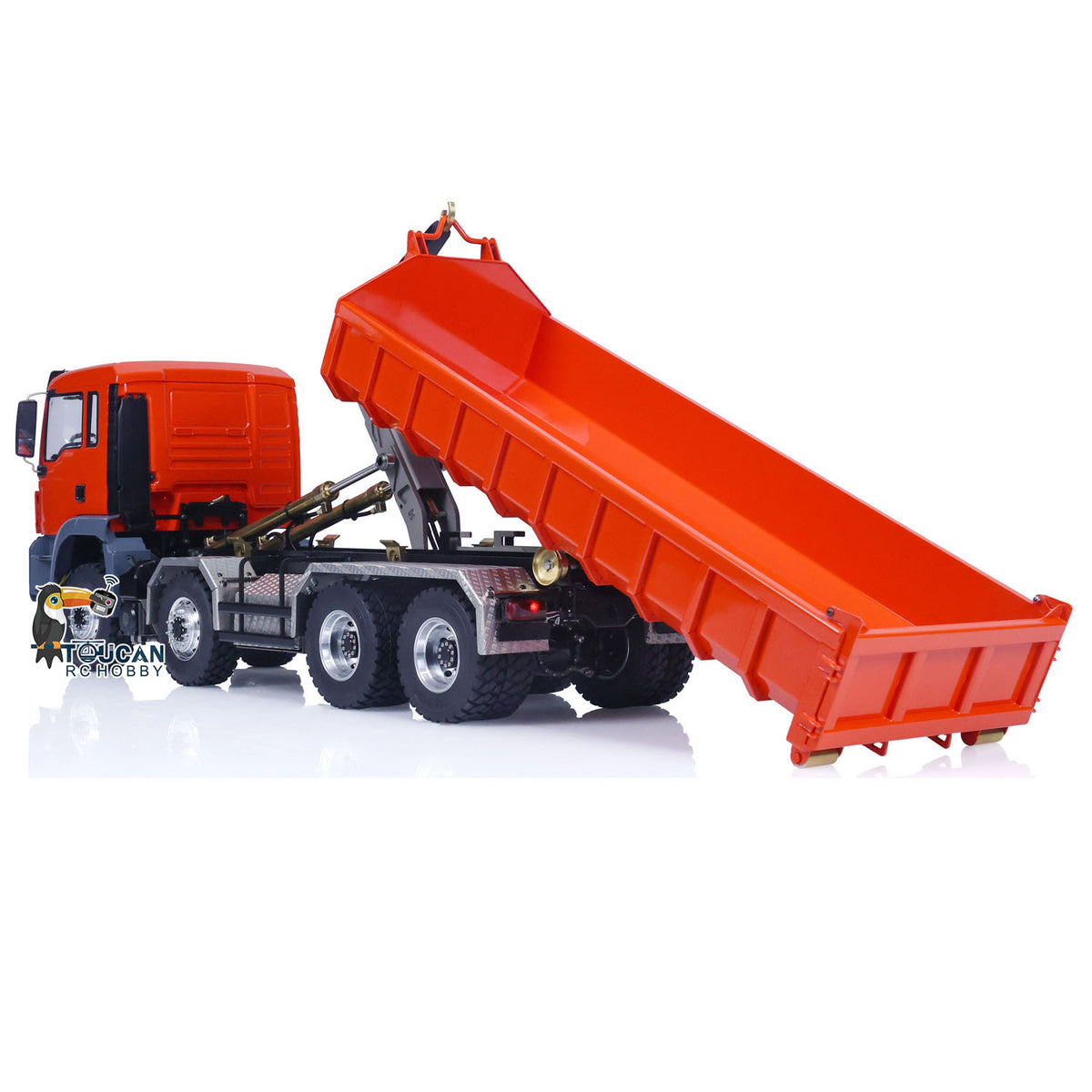 TOUCAN RC HOBBY LESU 1/14 TGS 8*8 RC Hydraulic Dumper Truck Lorry Remote Control Tipper Lights Sound Two Speed ESC Motor 3T Differential Lock Steering Servo
