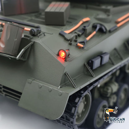 TOUCAN RC HOBBY US Stock RTR 1/16 RC Tank Sherman M4A3E8 IR BB Barrel Elevation Smoking Metal Chassis Tracks Road Wheels Machine Gun 360 Degree Rotation