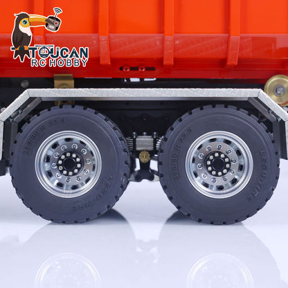 LESU 1/14 8x8 Metal Hydraulic RC Roll On Off Dump Truck 2 Speed Transmission FlySky I6S Radio Controller Sound Light System