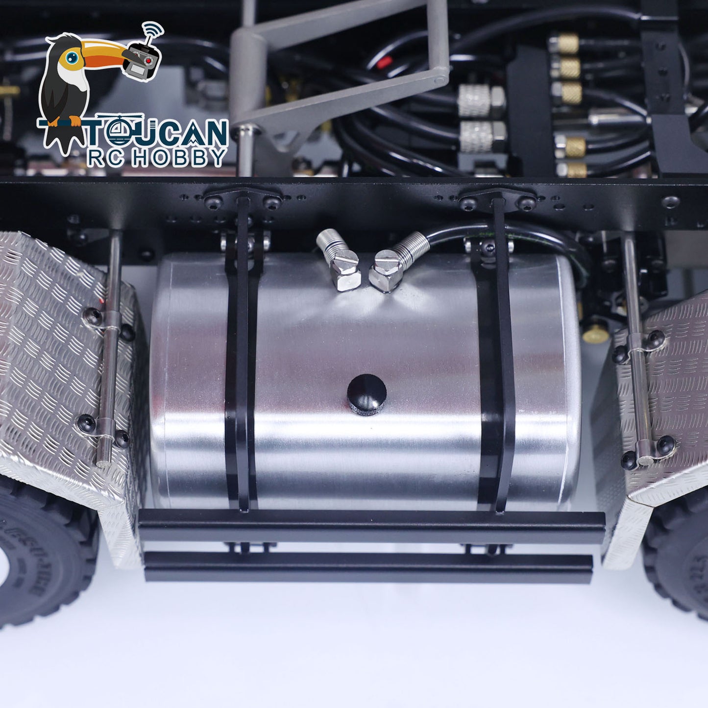 LESU 1/14 8x8 Metal Hydraulic RC Roll On Off Dump Truck 2 Speed Transmission FlySky I6S Radio Controller Sound Light System