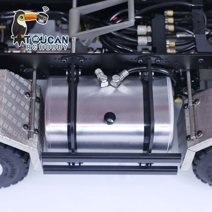 LESU 1/14 8x8 Metal Hydraulic RC Roll On Off Dump Truck 2 Speed Transmission FlySky I6S Radio Controller Sound Light System
