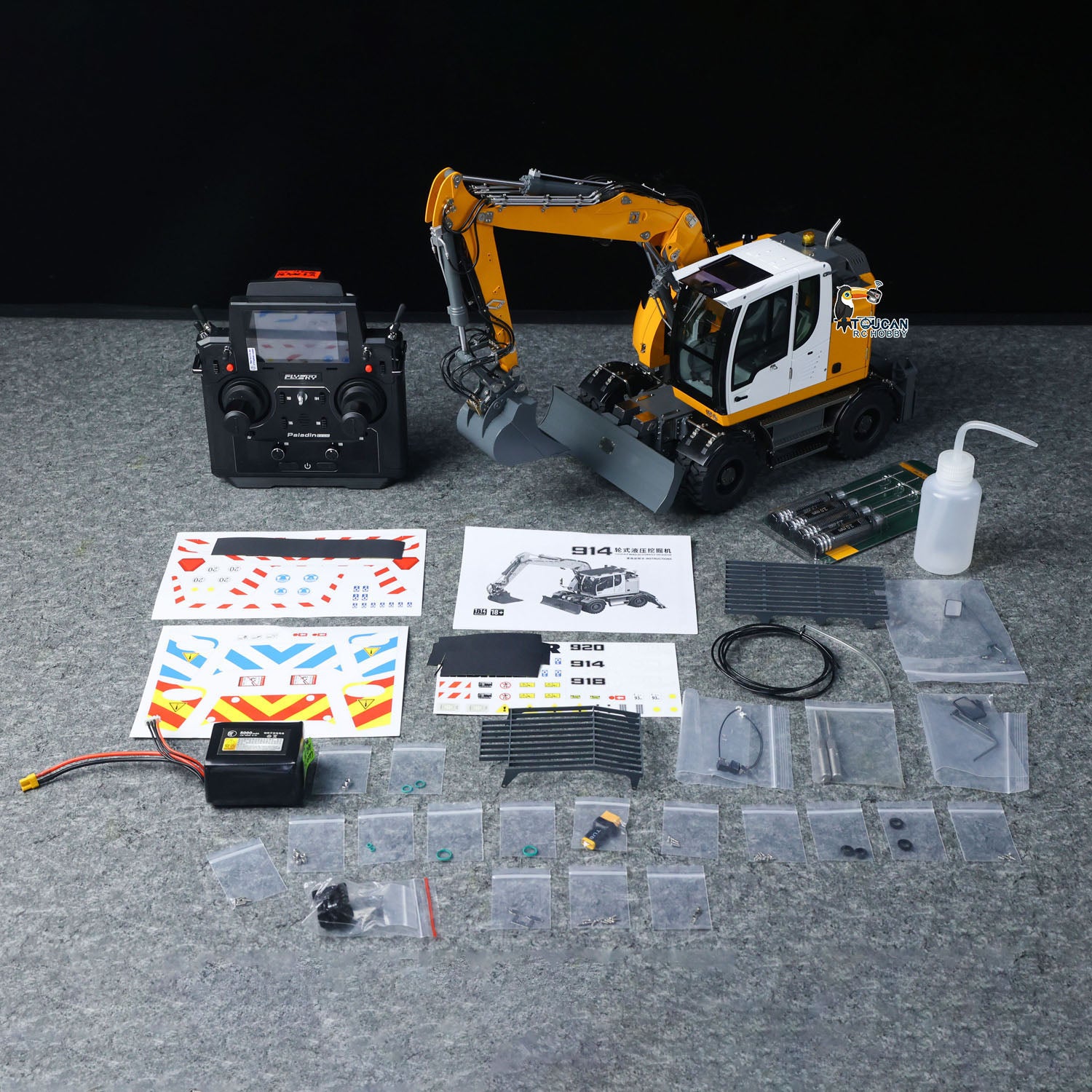 LR914 PRO MAX Metal 4WD 1/14 RC Hydraulic Wheeled Excavator 11