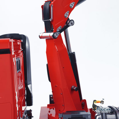 TOUCAN RC HOBBY LXY 1/14 10x10 RC Hydraulic Crane Dump Truck Radio Control Full Dumper Lorry with U-shaped Short High Standard Bucket Timber Flatbed