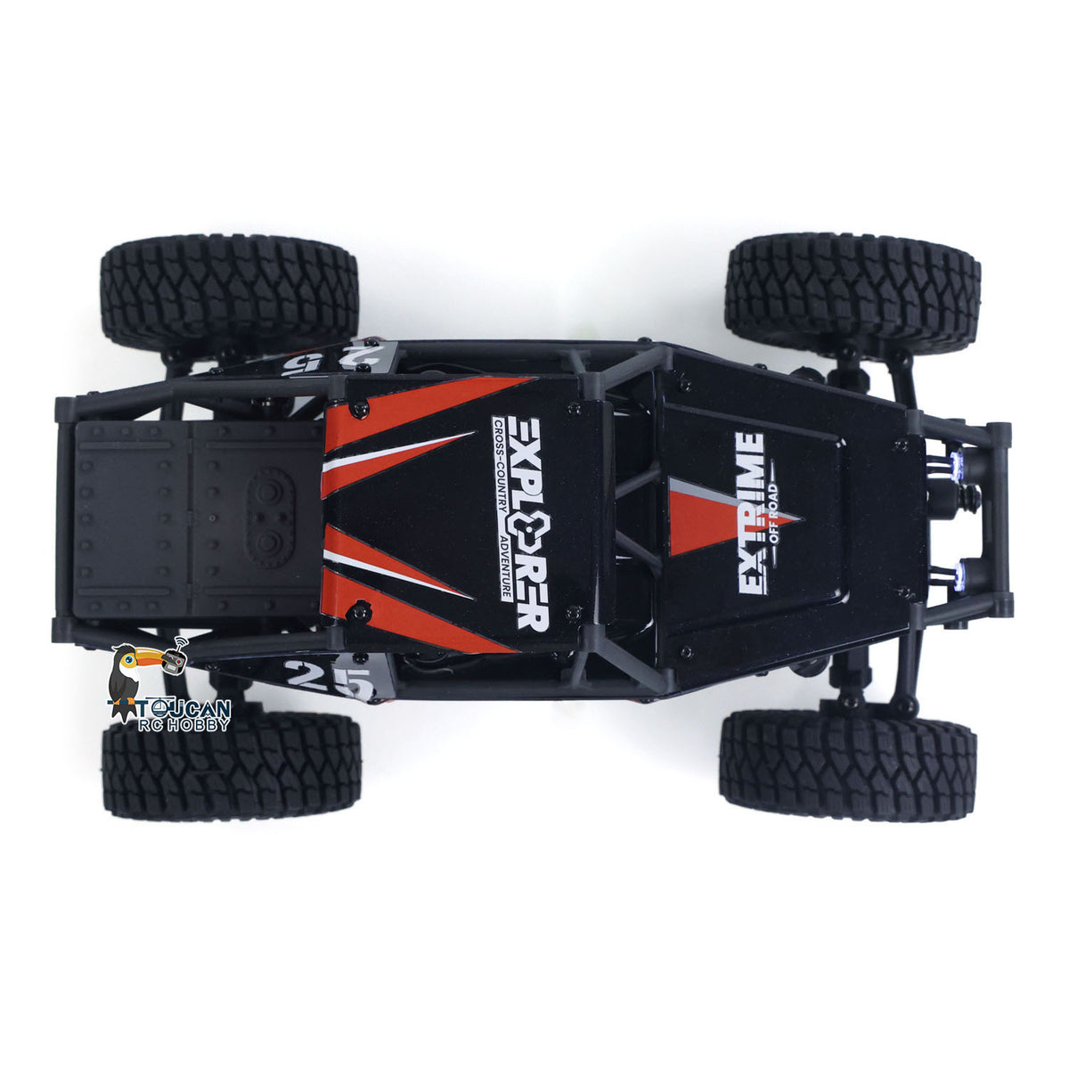 Coche RC Todoterreno 1/24 UdiRC Con Motor Sin Escobillas – Control Remoto 2.4 GHz, 4 Modos De Dirección Y Luces LED