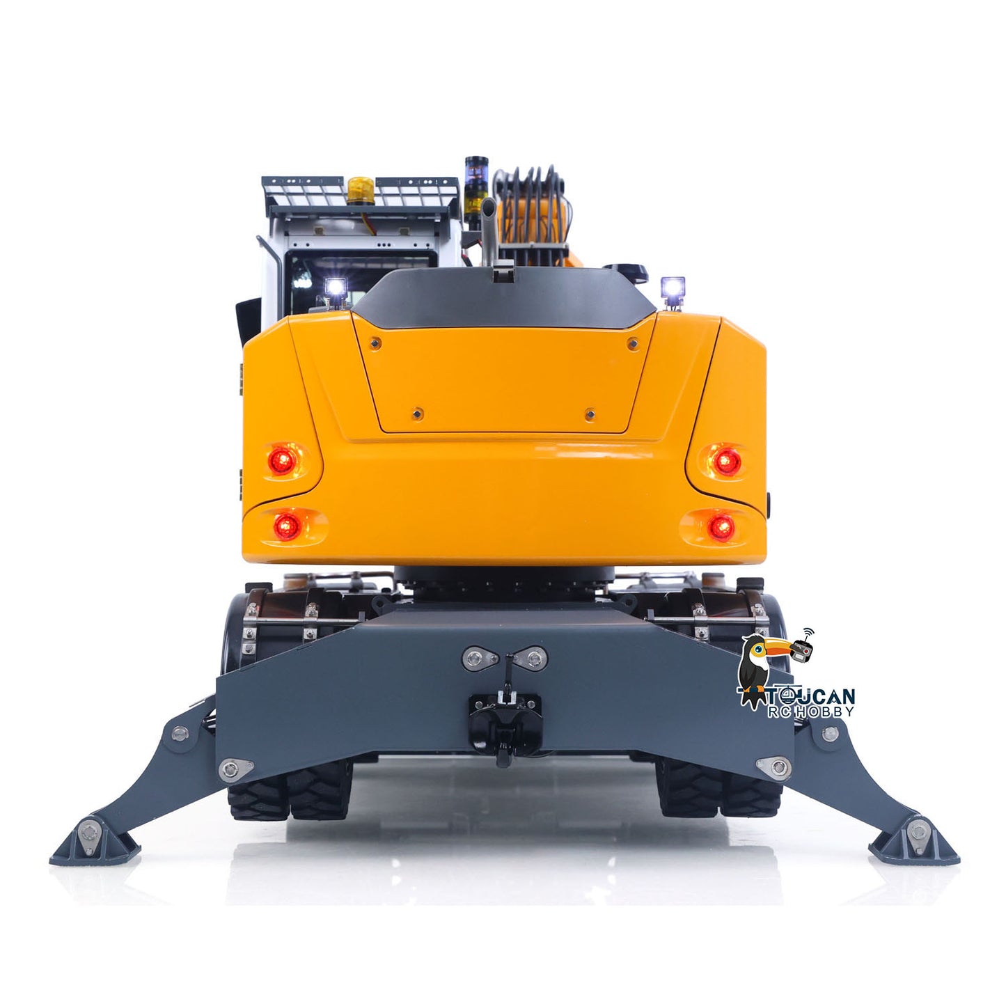 LR914 PRO MAX Metal 4WD 1/14 RC Hydraulic Wheeled Excavator 11-ways Valve RTR Radio Controlled Digger PL18EV Lite Battery Light