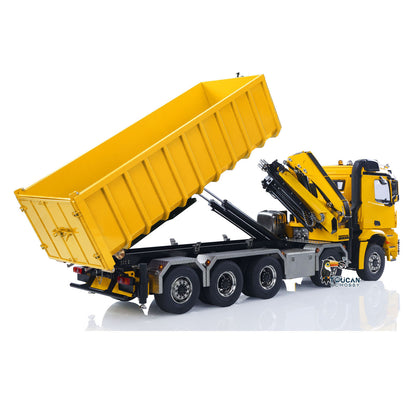 TOUCAN RC HOBBY LXY 1:14 10*10 RC Hydraulic Crane Full Dump Metal Lorry Rear Axle Steering with U-shaped Short High Standard Bucket Timber Flatbed