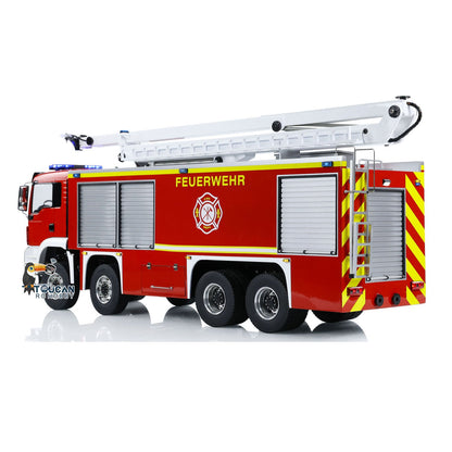 1/14 Metal Chassis RTR Rescue Fire Vehicle 8x4 RC High-reach Snozzle Fire Truck ST8 Radio System Battery 3363 Model Car