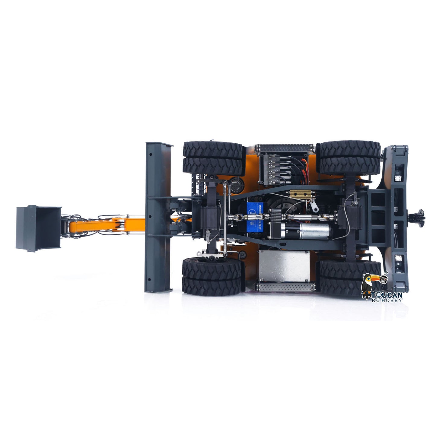 CUT Model LR914 PRO MAX 1/14 Metal RC Hydraulic Wheel Excavator RTR 11-Way Valve Axles Differential Lock Light & Sound System Quick Release Coupler Tail Hook for Hobby Collectors