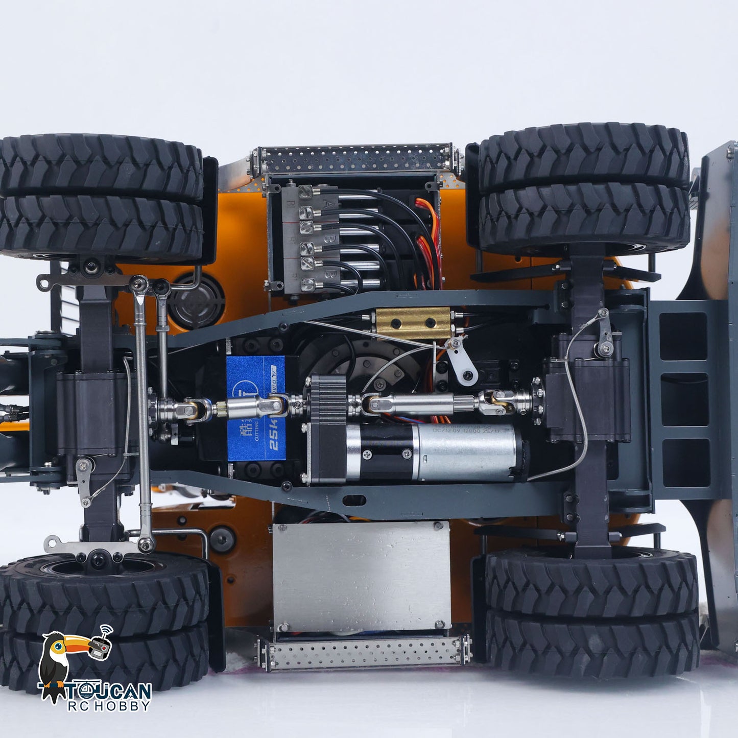 CUT Model LR914 PRO MAX 1/14 Metal RC Hydraulic Wheel Excavator RTR 11-Way Valve Axles Differential Lock Light & Sound System Quick Release Coupler Tail Hook for Hobby Collectors