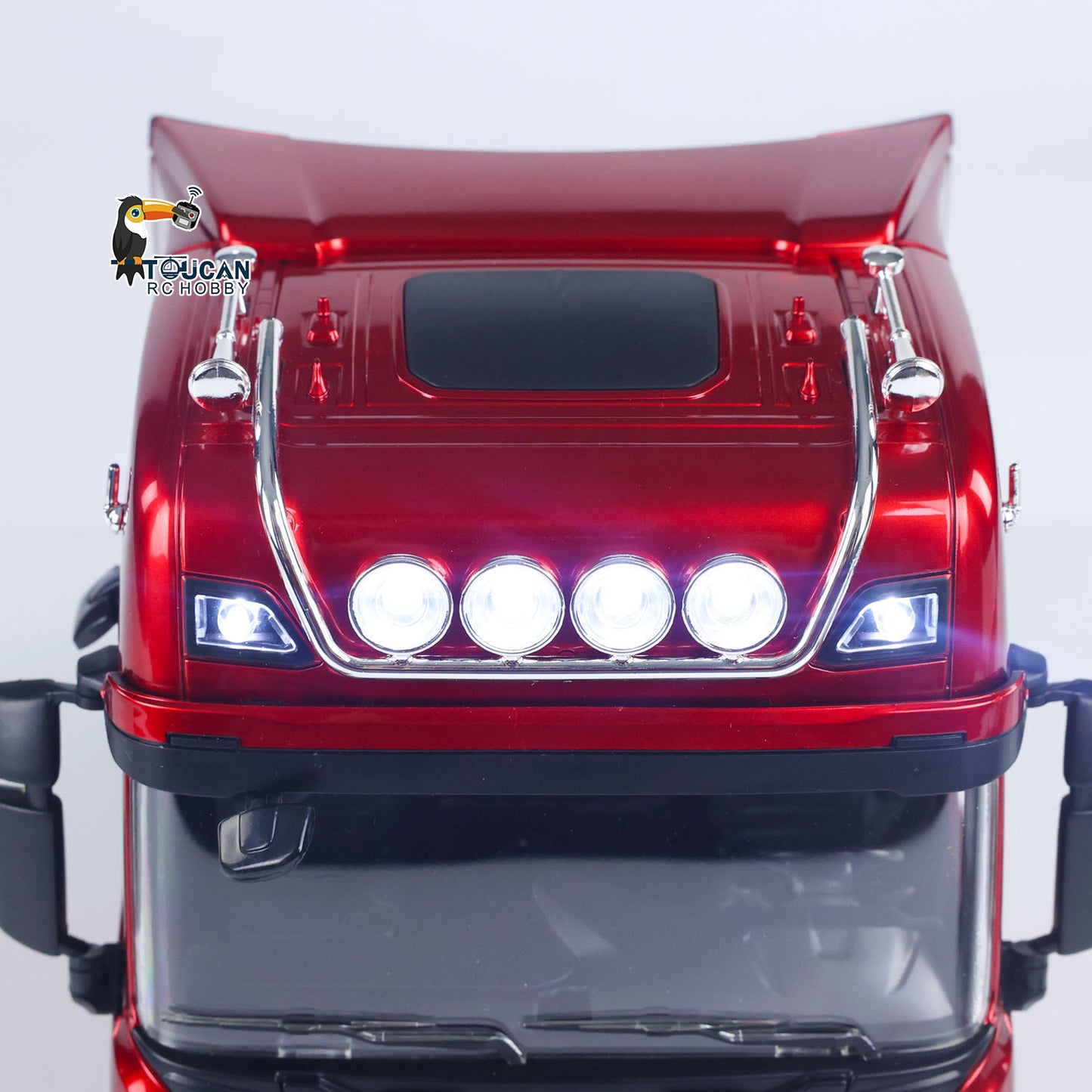 770S 1/18 Remote Control Tractor Truck 770S Electric Support Legs Tail Board 3Axle Plastic Semi Flatbed Trailer RTR Light System