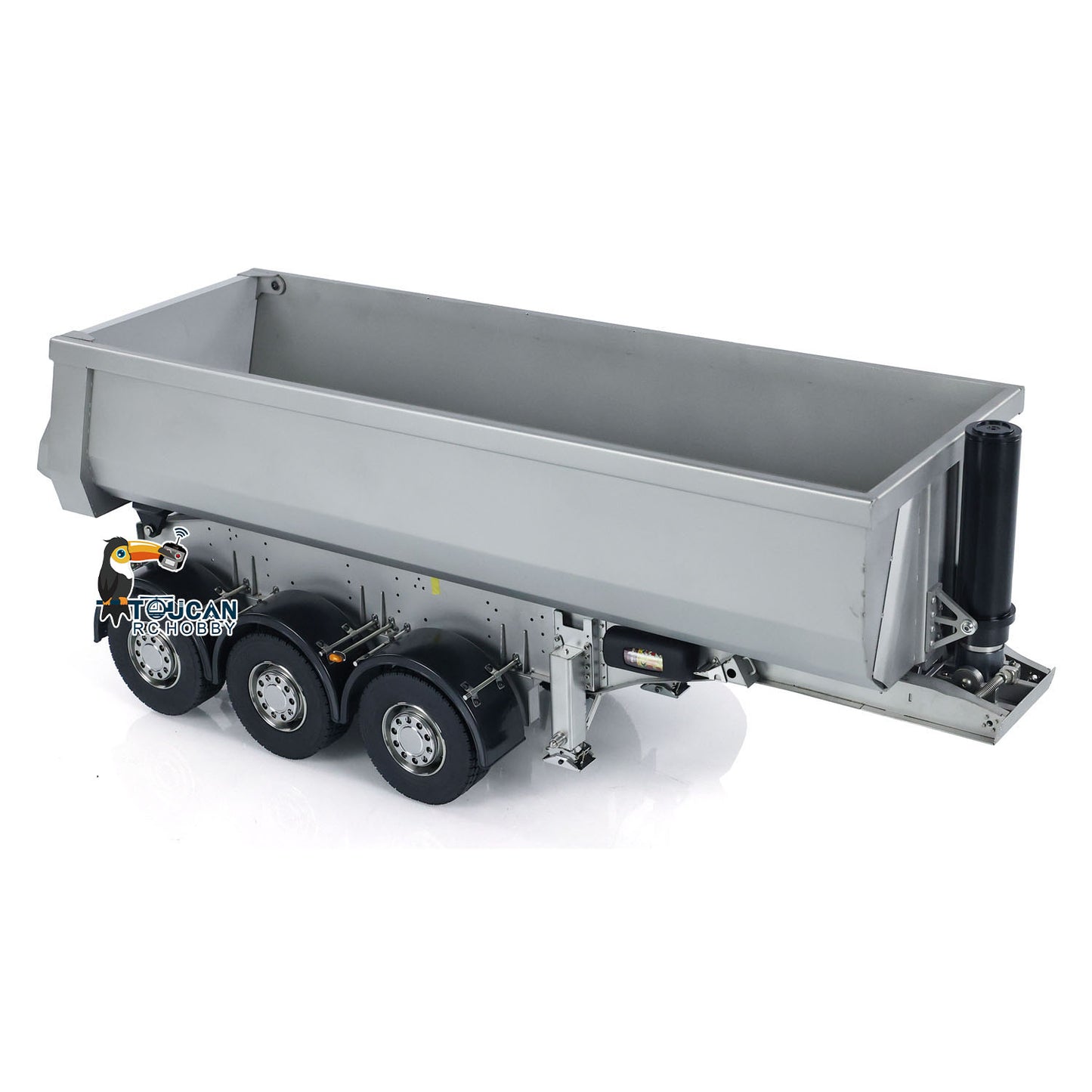 1/14 Metal 3 Axles Hydraulic RC Dump Semi-Trailer for Remote Control Tractor Trucks Unpainted Assembled Simulation Cars Models