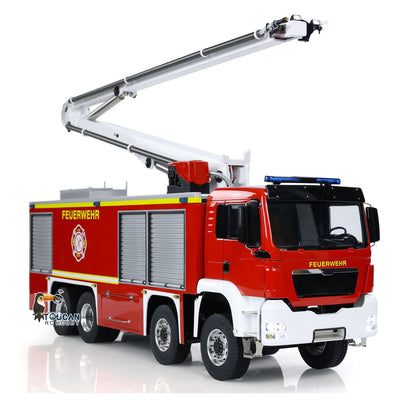 1/14 Metal Chassis RTR Rescue Fire Vehicle 8x4 RC High-reach Snozzle Fire Truck ST8 Radio System Battery 3363 Model Car