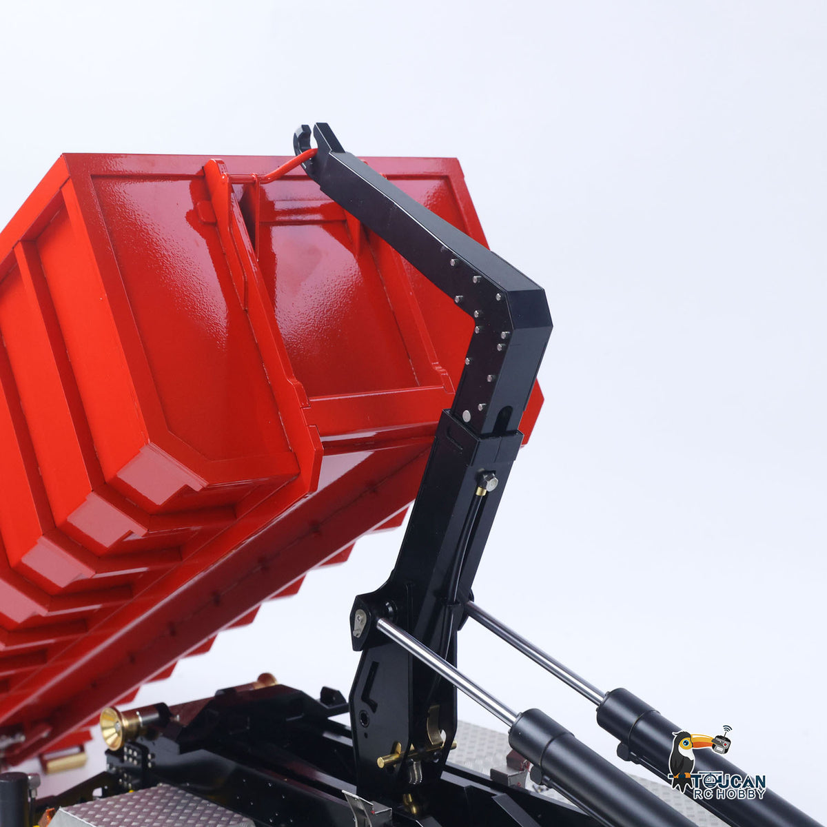 TOUCAN RC HOBBY LXY 1/14 10x10 RC Hydraulic Crane Dump Truck Radio Control Full Dumper Lorry with U-shaped Short High Standard Bucket Timber Flatbed