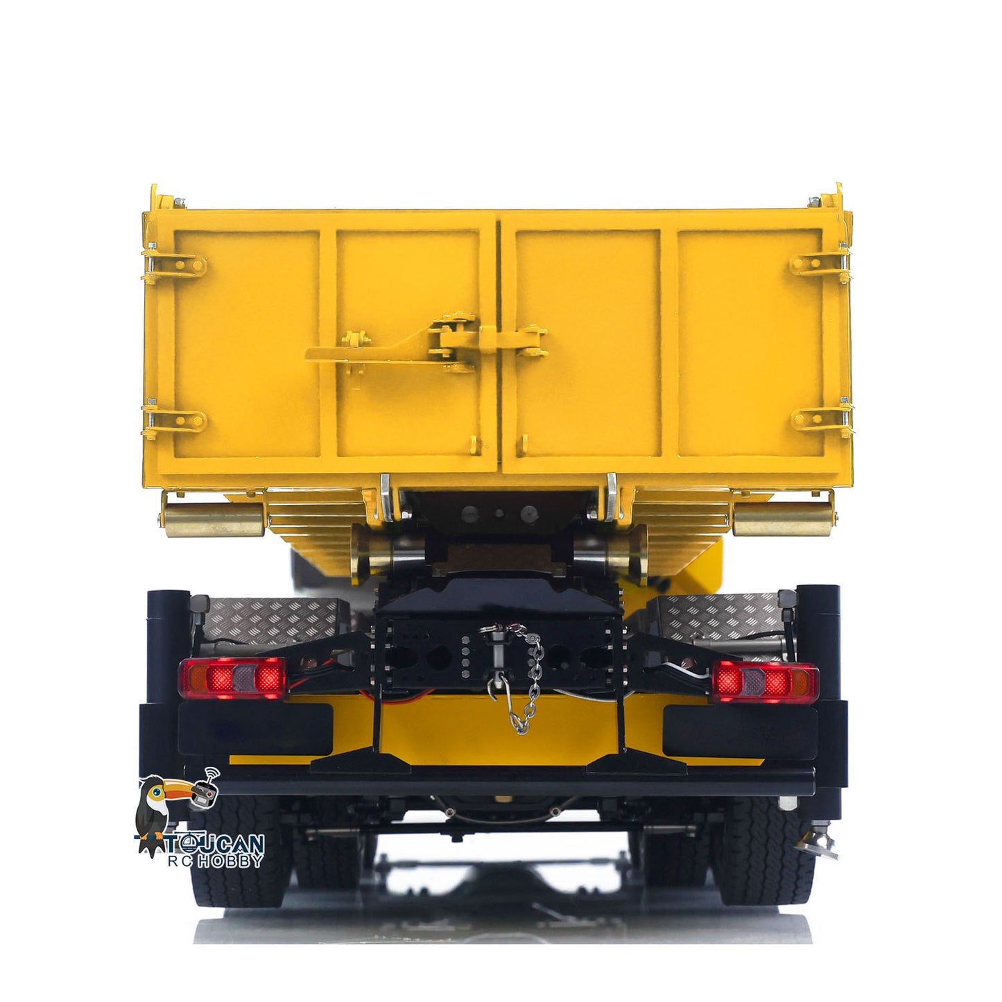 1:14 10*10 RC Hydraulic Crane Full Dump Metal Lorry Rear Axle Steering with U-shaped Short High Standard Bucket Timber Flatbed