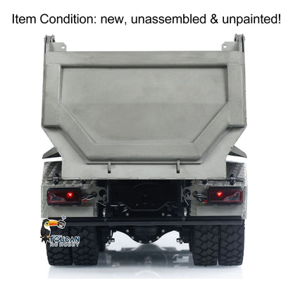 LESU Metal 1/14 6*6 Front Cylinder Hydraulic Dumper Truck Tipper Sound LED Light Motor Battery & Radio System & Charger