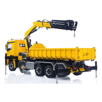 1:14 10*10 RC Hydraulic Crane Full Dump Metal Lorry Rear Axle Steering with U-shaped Short High Standard Bucket Timber Flatbed