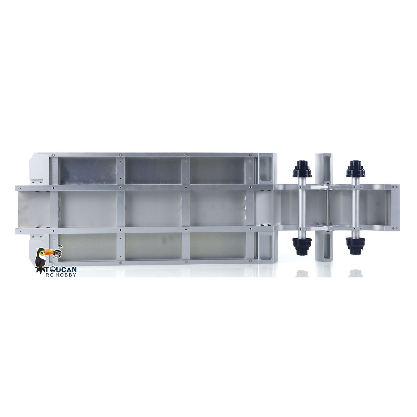 US Stock 1/14 DoubleE Metal 2 Axels Low Trailer Flatbed E012 001 for Remote Control Tractor Truck E113 RC Lorry Car Model Upgrade Parts