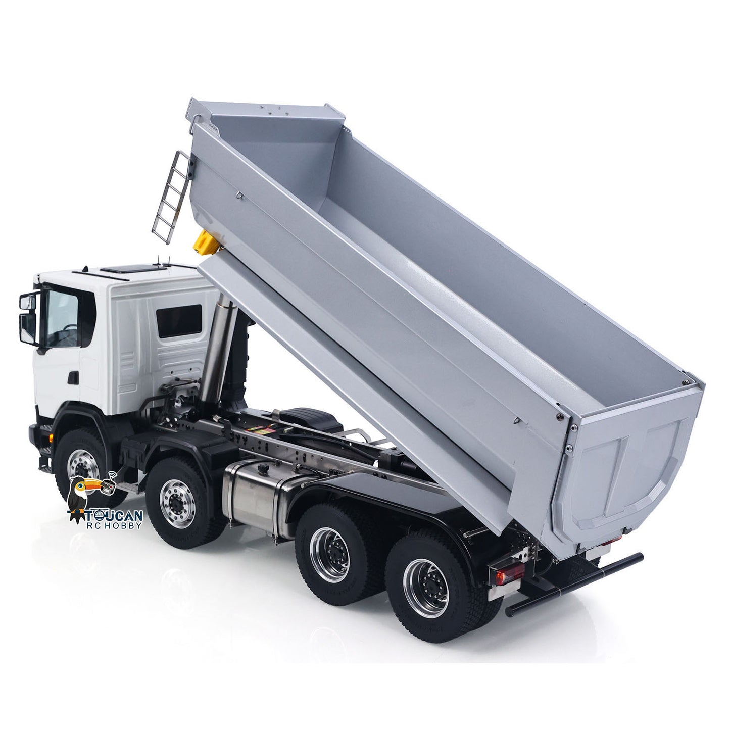 In Stock Double E 1/14 8X8 Remote Control Hydraulic Dump Truck 2Speed RC Model Tipper Metal Chassis Differential Lock FLYSKY ST8 Radio