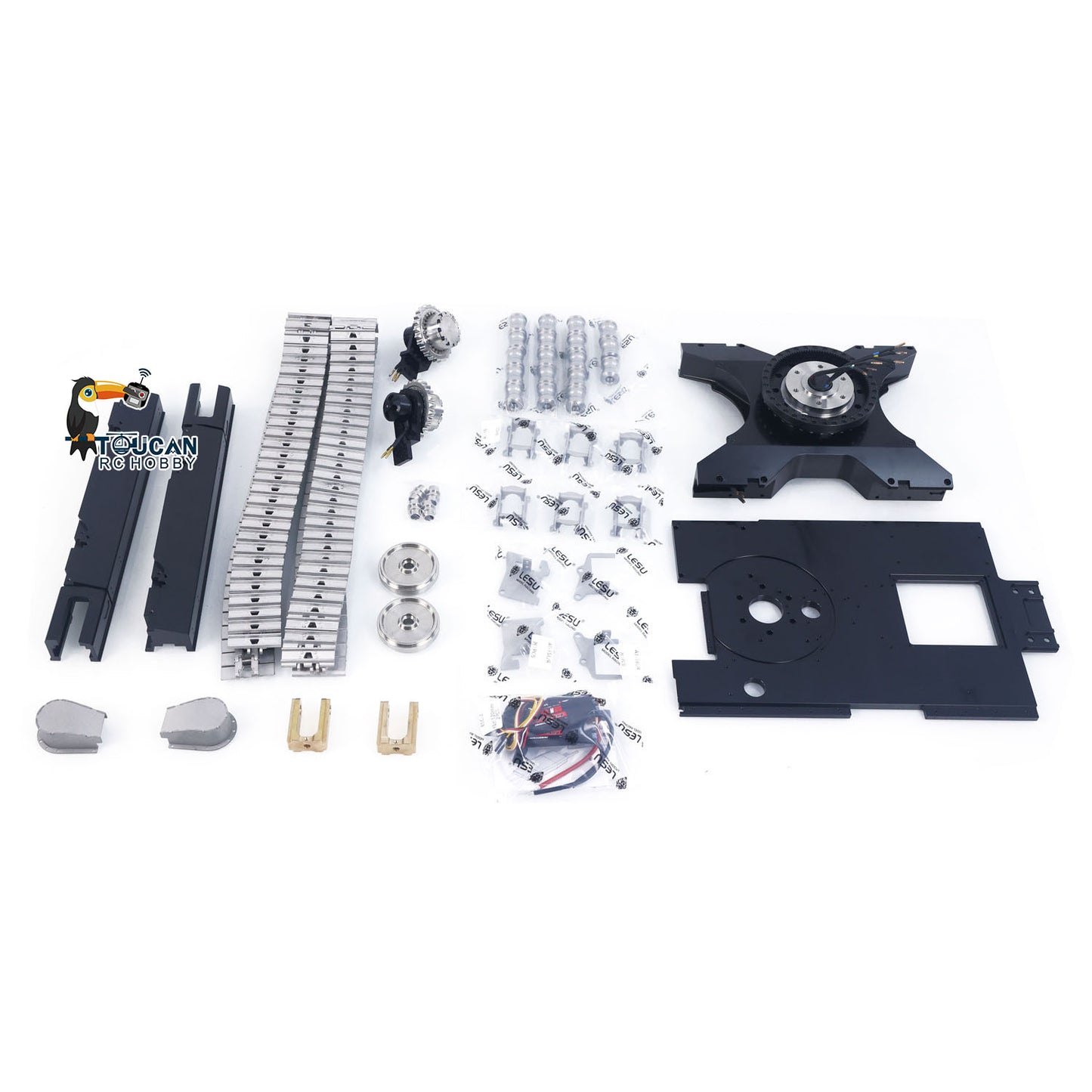 TOUCAN RC HOBBY Flash Sale LESU AOUE LR956 1/14 Metal RC Hydraulic Excavator KIT 2 Arms Remote Control Digger Model 4MPA Dual Pumps Light 6CH Brass Valve