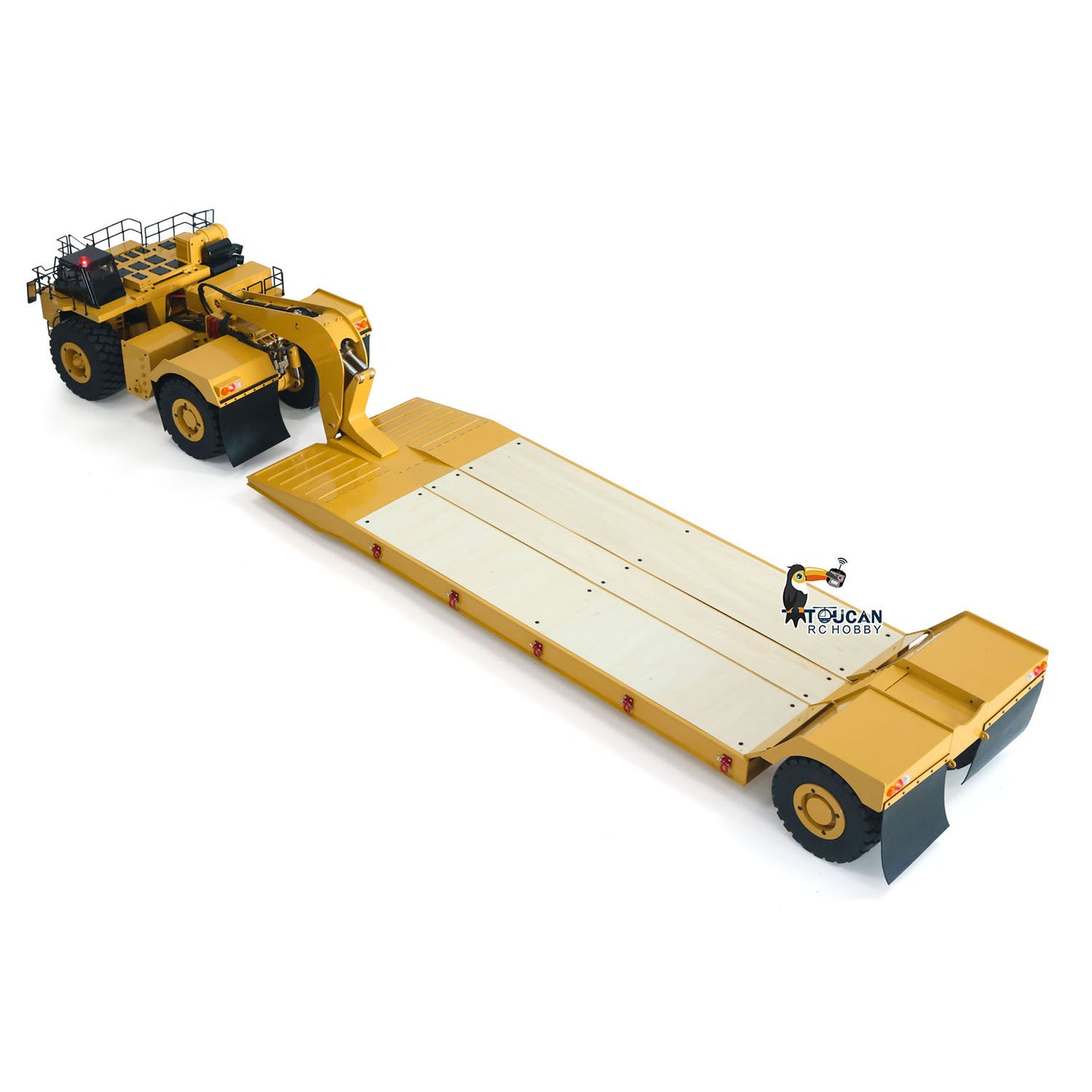 In Stock 1.8Meters Long! Metal 1/20 RC Heavy Duty Hydraulic Mining Trailer C739D PRO Gooseneck Car Remote Control Construction Vehicle