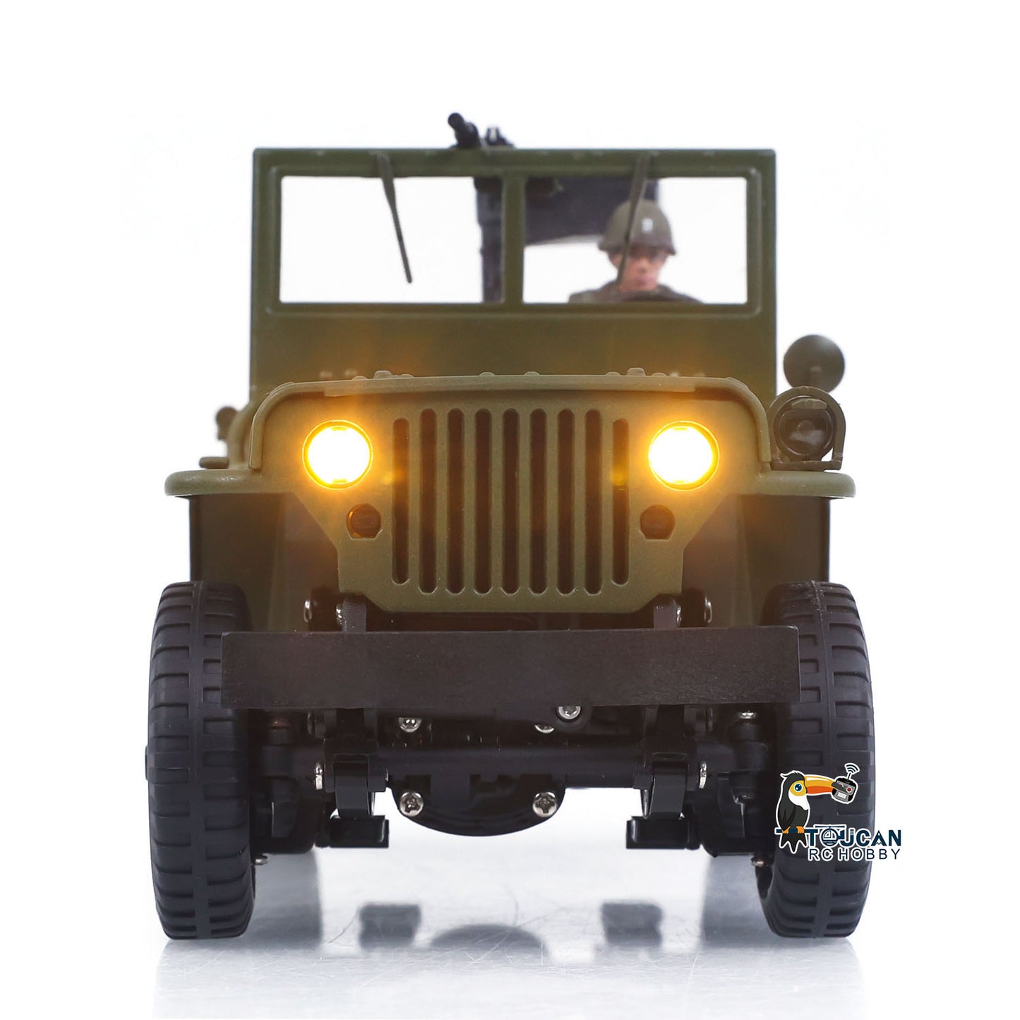 RTR 1/16 Radio Controlled Military Truck 4x4 RC Off Road Vehicle Model Metal Chassis Rail Movable Window Light System No Sounds