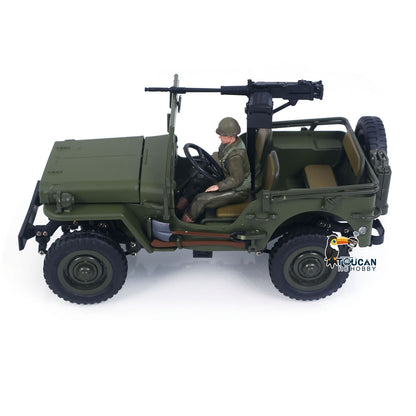 RTR 1/16 Radio Controlled Military Truck 4x4 RC Off Road Vehicle Model Metal Chassis Rail Movable Window Light System No Sounds