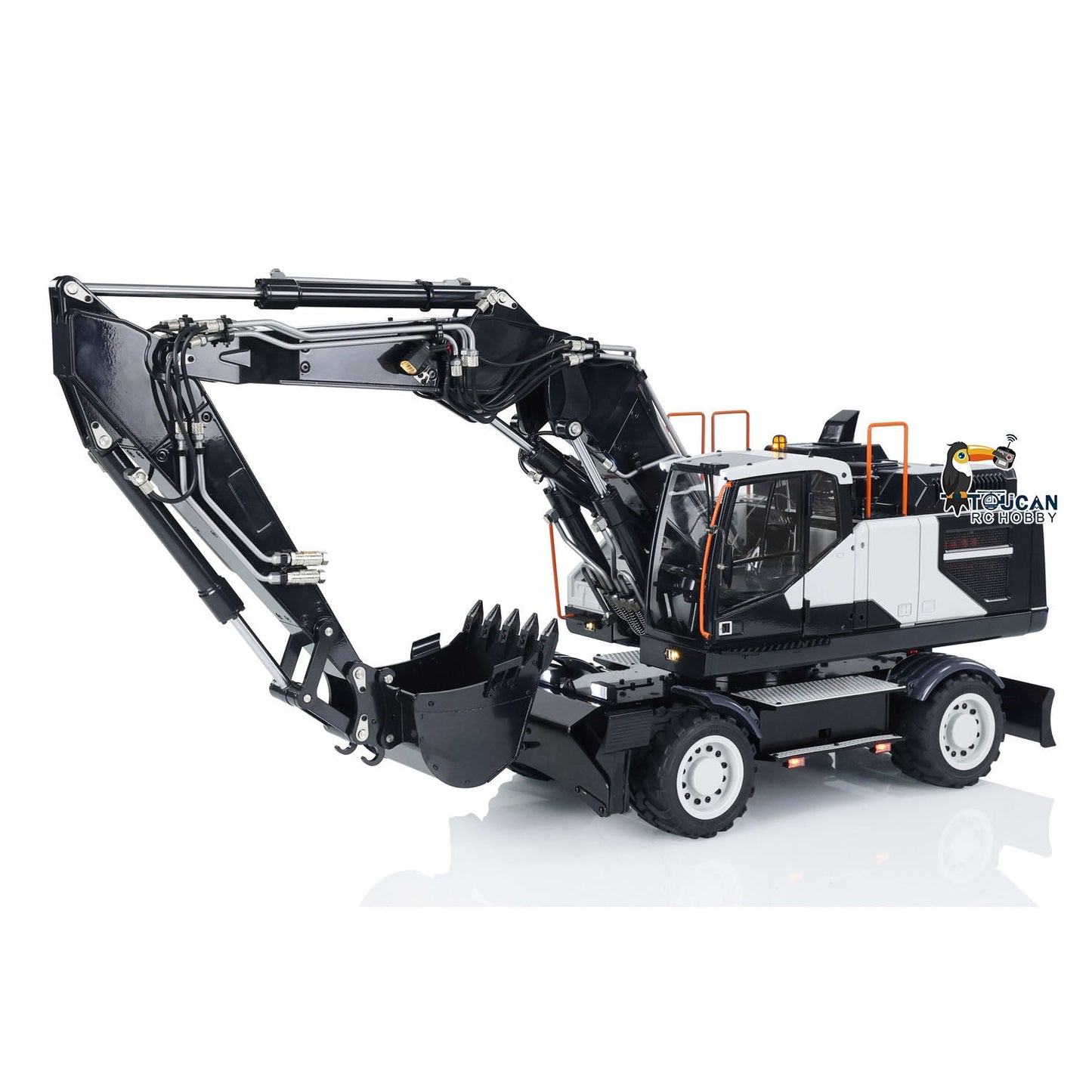 TOUCAN RC HOBBY MTModel EC380 Metal 1/14 RC Hydraulic Excavator 8-way Reversing Valve Clamshell Bucket Sound System for Digger Enthusiasts
