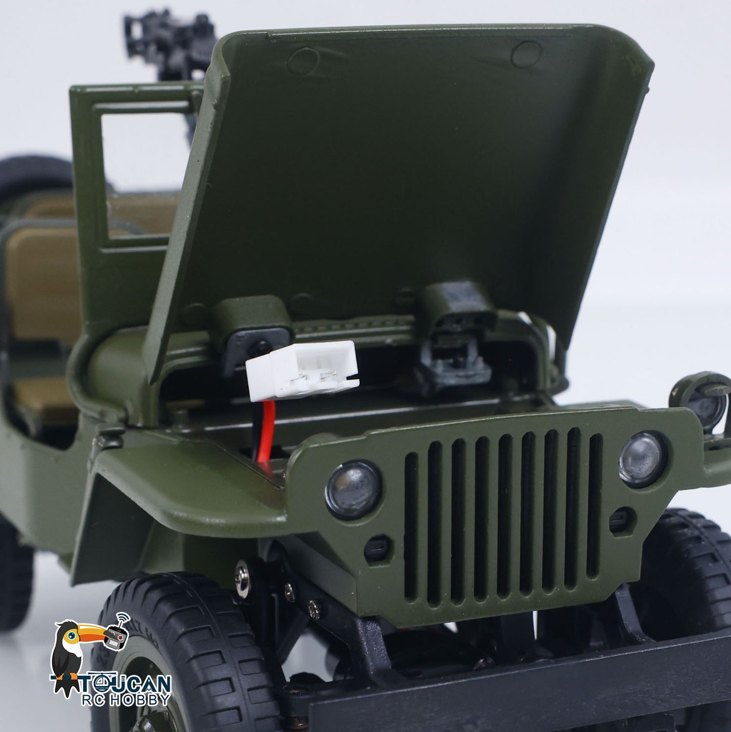 RTR 1/16 Radio Controlled Military Truck 4x4 RC Off Road Vehicle Model Metal Chassis Rail Movable Window Light System No Sounds