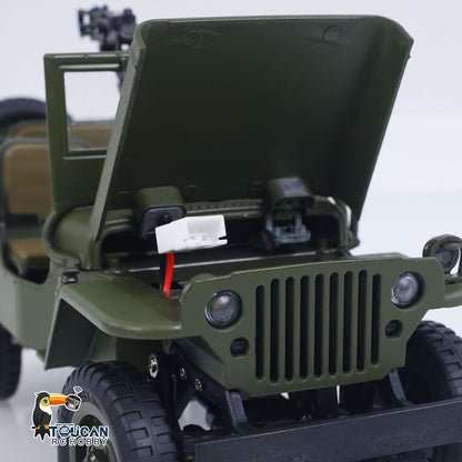 RTR 1/16 Radio Controlled Military Truck 4x4 RC Off Road Vehicle Model Metal Chassis Rail Movable Window Light System No Sounds